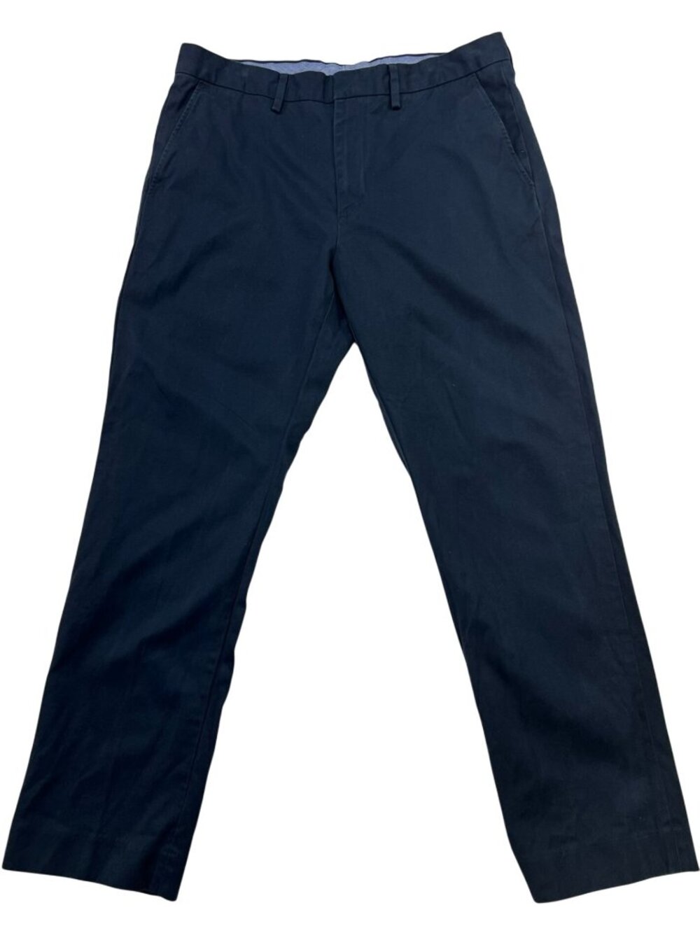 J.Crew Men's Bowery Chino Pants Flat Front Size 33x30 Navy Blue Solid Pockets